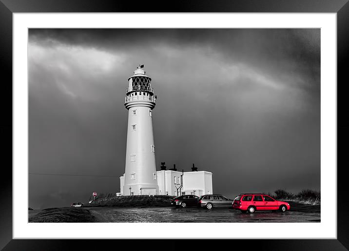 Flamborough Downpour Framed Mounted Print by David Hollingworth