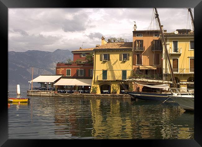 Malcesine Harbour Framed Print by mike lester