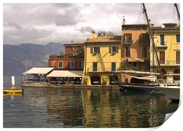 Malcesine Harbour Print by mike lester
