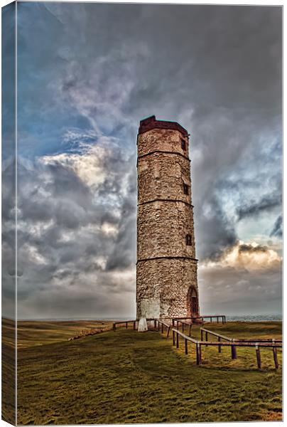 The Old Lighthouse Flamborough Canvas Print by David Hollingworth
