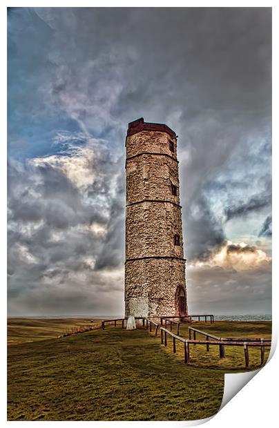 The Old Lighthouse Flamborough Print by David Hollingworth