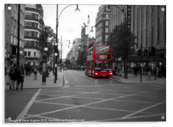 London Red Bus Route 6 Acrylic by Steve Hughes