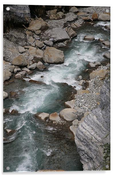 river in taroko national park Acrylic by anne lyubareva