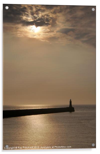 Tynemouth Pier Acrylic by Ray Pritchard