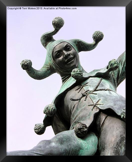 Stratfords Jester Statue Framed Print by Terri Waters