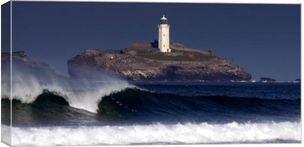 Rough Sea at Godrevy Canvas Print by Karl Butler