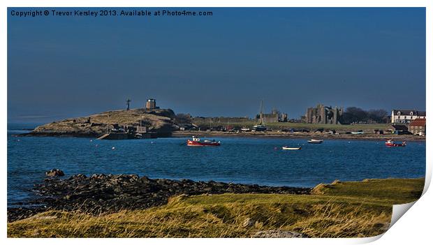 Holy Island Harbour Print by Trevor Kersley RIP