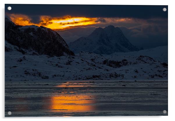 Sunset over Ice Acrylic by Thomas Schaeffer