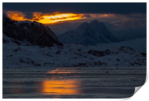 Sunset over Ice Print by Thomas Schaeffer