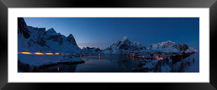 Blue hour @ Reine Framed Mounted Print by Thomas Schaeffer