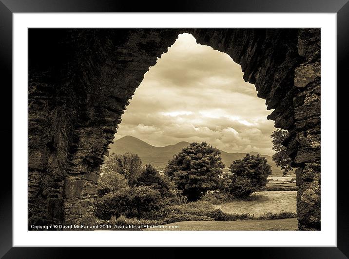 Mourne view arch Framed Mounted Print by David McFarland
