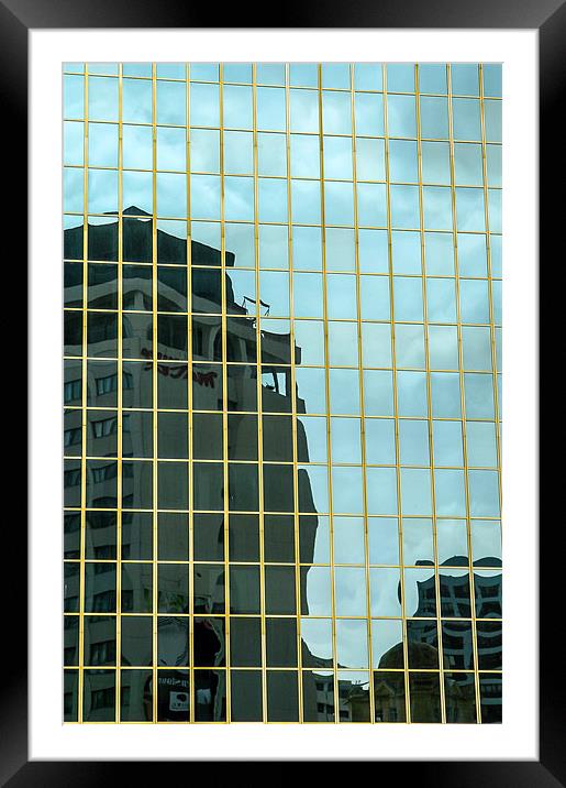 Auckland Reflection Framed Mounted Print by Mark Llewellyn