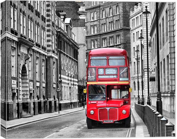 Red London Bus Canvas Print by HELEN PARKER