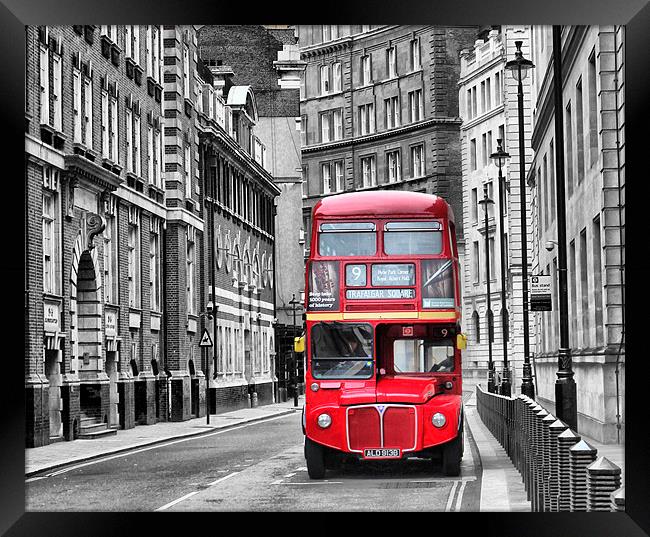 Red London Bus Framed Print by HELEN PARKER