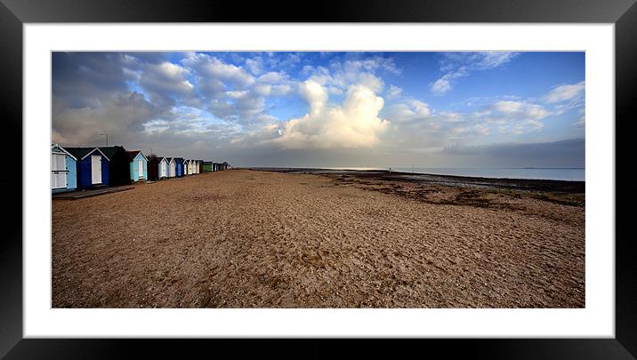 Beach and Huts Framed Mounted Print by Mark Harrop