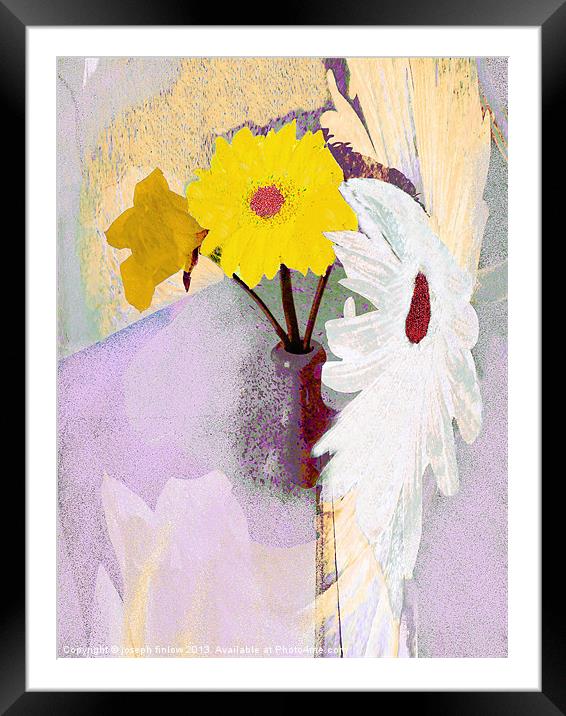 floral abstract Framed Mounted Print by joseph finlow canvas and prints