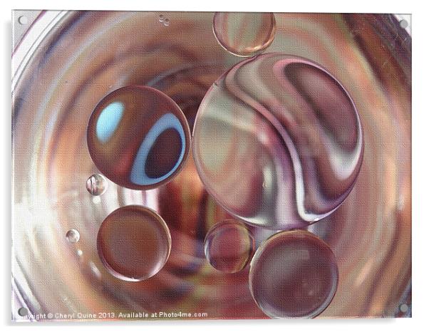 Space Marbles Acrylic by Cheryl Quine
