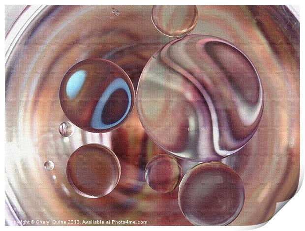 Space Marbles Print by Cheryl Quine