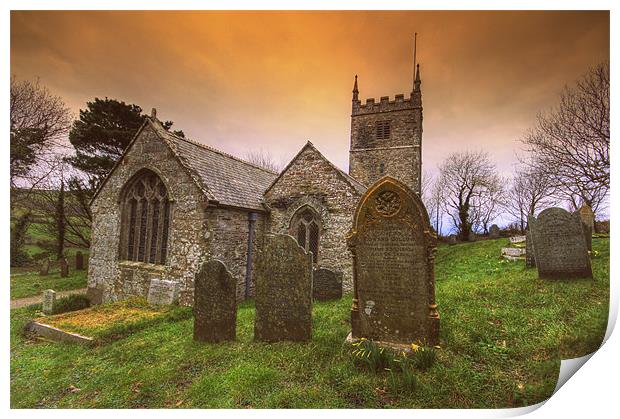 Cornish Churchyard Print by Dave Bell