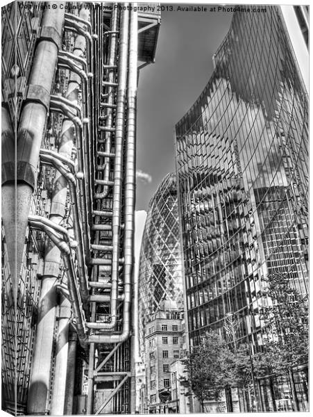 The Lloyds Building - The Gherkin - The Willis Bui Canvas Print by Colin Williams Photography