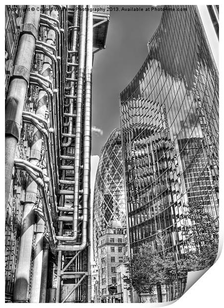 The Lloyds Building - The Gherkin - The Willis Bui Print by Colin Williams Photography