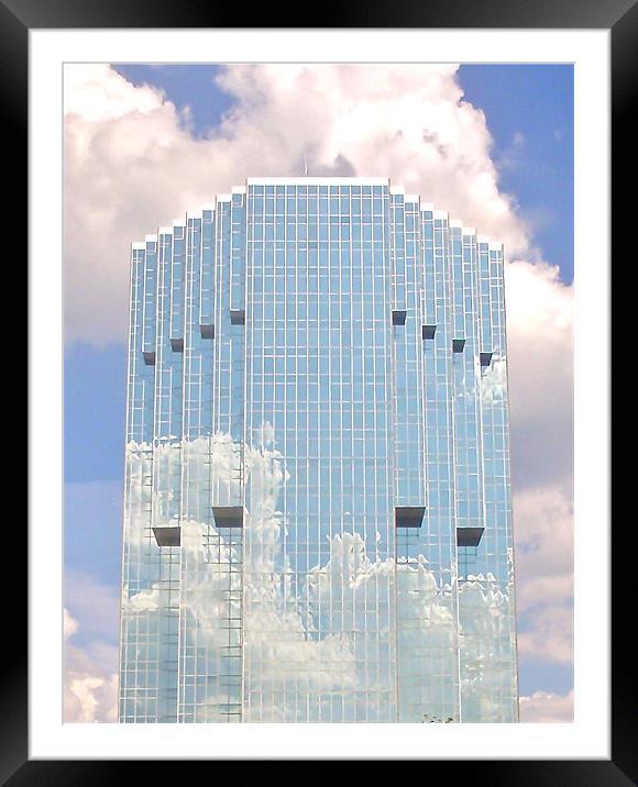 Cloud Reflecting Mirror Building Framed Mounted Print by Tyrone Boozer