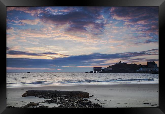 Tenby Life Boat Slip Framed Print by Simon West