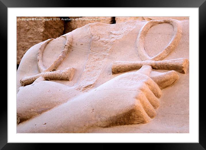 Luxor temple carving 7 Framed Mounted Print by Brian  Raggatt