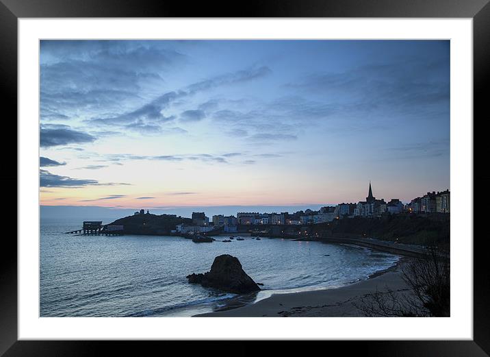 Tenby at Dawn Framed Mounted Print by Simon West