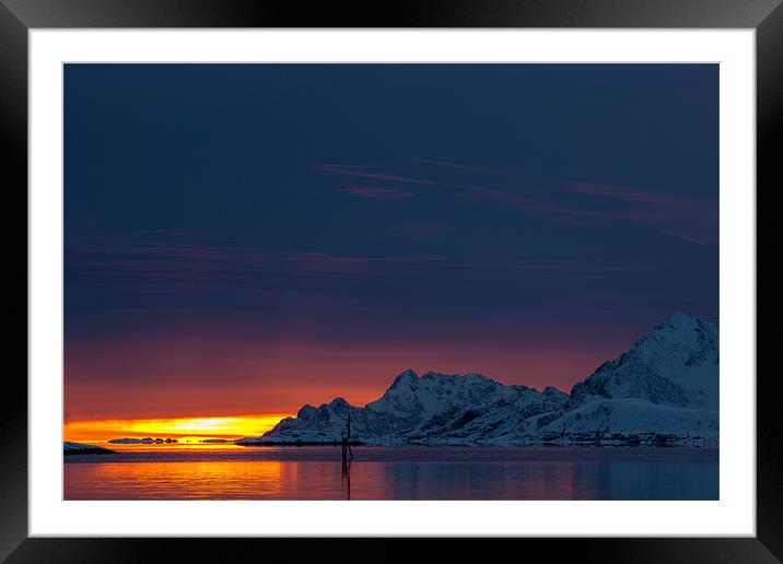 Sunset at Gimsoystraumen Framed Mounted Print by Thomas Schaeffer