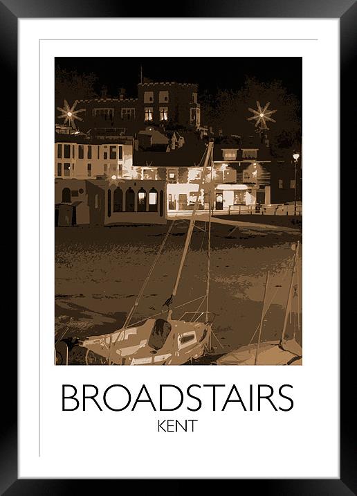Broadstairs, Kent, railway print, beach Framed Mounted Print by Karen Slade