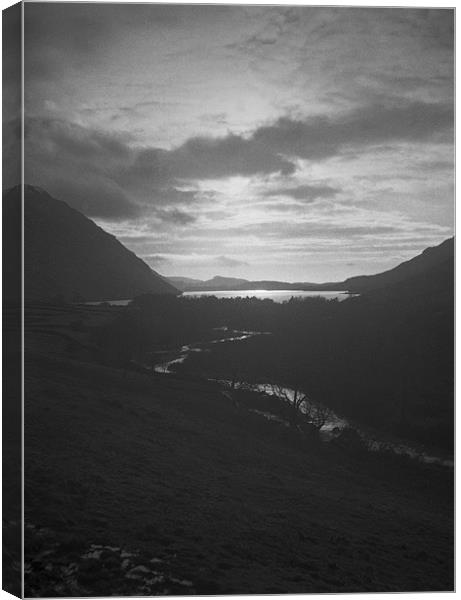 Sun Set Over Wastwater Canvas Print by Brian Sharland