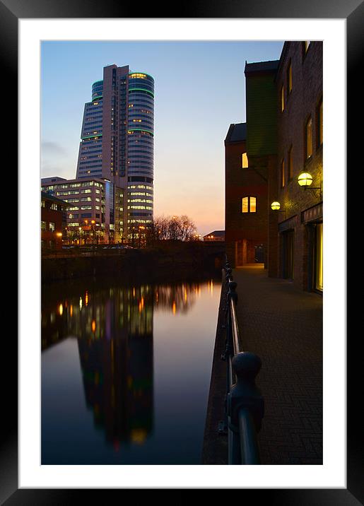 Bridgewater Place & River Aire, Leeds Framed Mounted Print by Darren Galpin