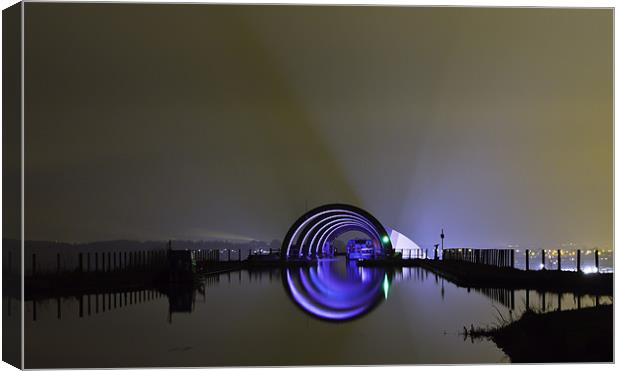 Falkirk Wheel Canal Hoops Canvas Print by Buster Brown