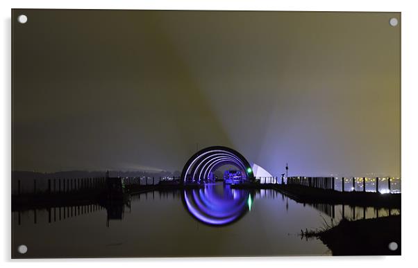 Falkirk Wheel Canal Hoops Acrylic by Buster Brown
