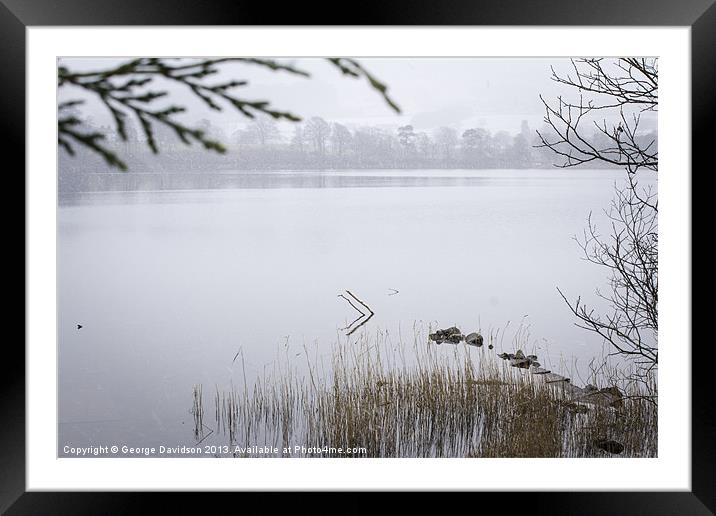 Snow on Ullswater Framed Mounted Print by George Davidson