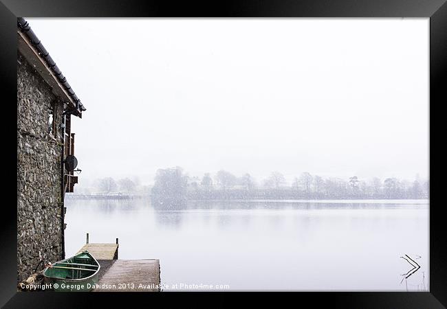 Snow from the Boat House Framed Print by George Davidson