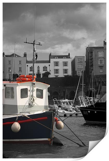 Tenby Harbour Print by HELEN PARKER
