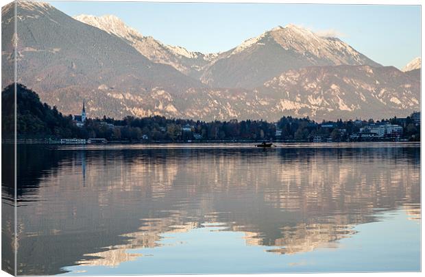 Evening over Lake Bled Canvas Print by Ian Middleton