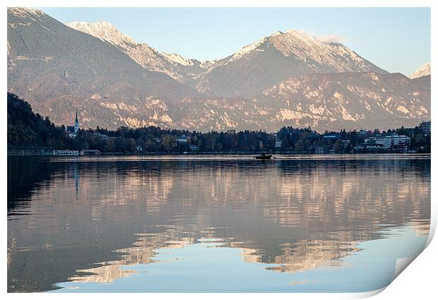 Evening over Lake Bled Print by Ian Middleton