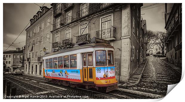 Carris Tram 574 Lisbon Print by Wight Landscapes