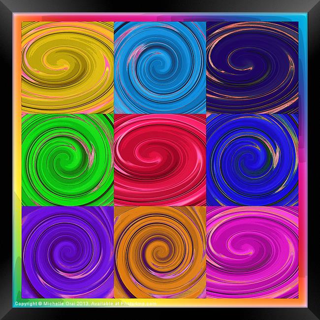 Colour Swirls Framed Print by Michelle Orai