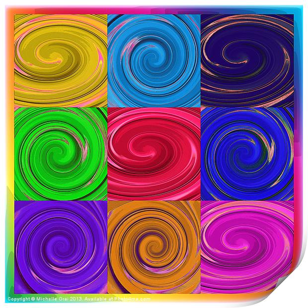 Colour Swirls Print by Michelle Orai