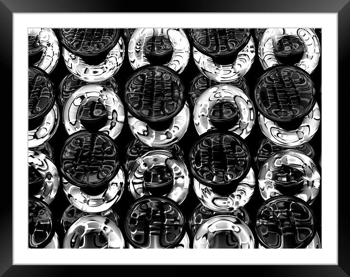 Donuts and Discs BW Framed Mounted Print by Julie Coe