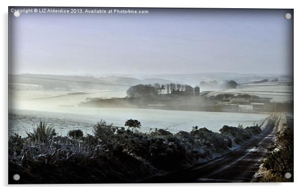 A Touch of Mist in Aberdeenshire Acrylic by LIZ Alderdice