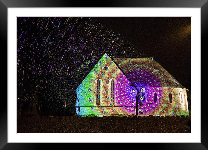Cheriton Light Festival All Souls Church Framed Mounted Print by David Shackle