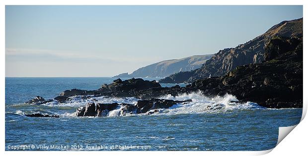 Cove Bay Coastline Print by Vicky Mitchell