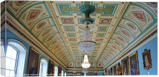 Worcester City Guild Hall Ceiling Canvas Print by philip milner