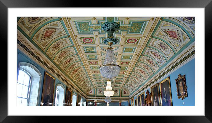 Worcester City Guild Hall Ceiling Framed Mounted Print by philip milner
