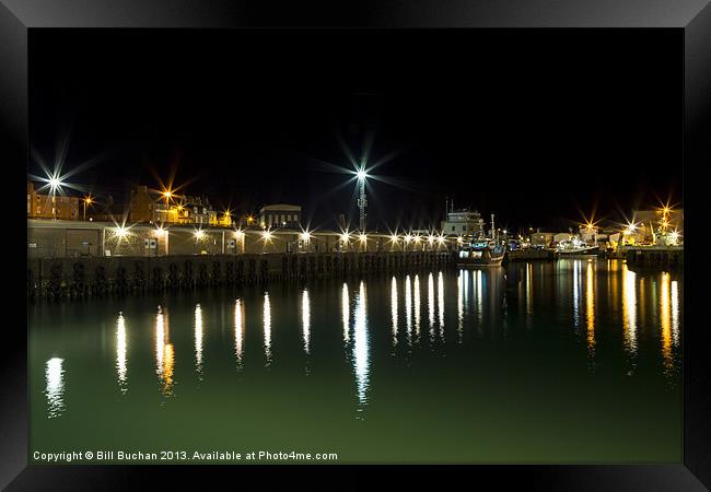 Peterhead Harbour Night Photo Framed Print by Bill Buchan
